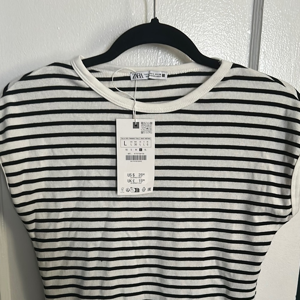 Zara Black and White Striped Bodysuit - Picture 3 of 5